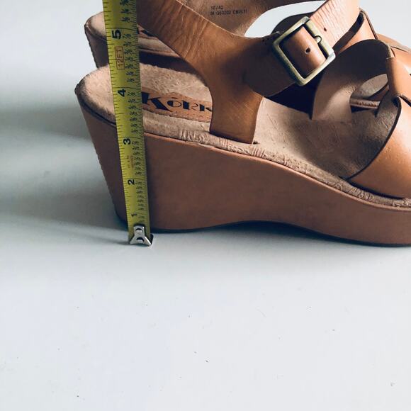 Kork-Ease 'Emilie' SZ 10 Tan Leather Wedge Comfort Sandal Platform - Picture 7 of 15